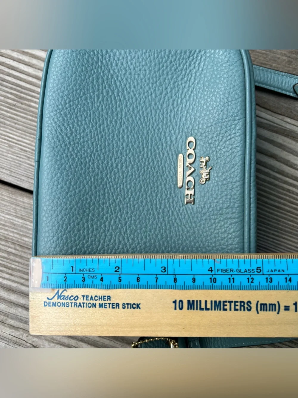 Coach Mini Jamie Camera Bag Marine Teal Pebbled Leather